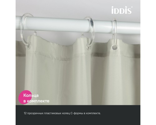 Штора для ванной IDDIS Base 200x240 см, Полиэстер (BD01P24i11) Штора для ванной IDDIS Base 200x240 см, Полиэстер (BD01P24i11)