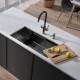Кухонная мойка Lemark TABAGA 820 прямоугольная из нержавеющей стали с аксессуарами в комплекте: ролл-мат, коландер, разделочная доска цвет: графит (9936135)