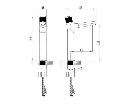 Смеситель для раковины Lemark Project, кнопочный (LM4679C)