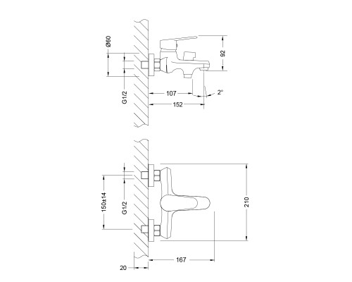 Смеситель для ванны Lemark Point (LM0314C)