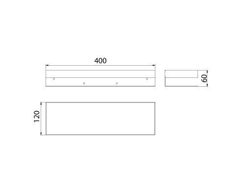 Полка для душа прямая Lemark SHELF LINE 400 мм из нерж. стали с крючками, графит (9776054)