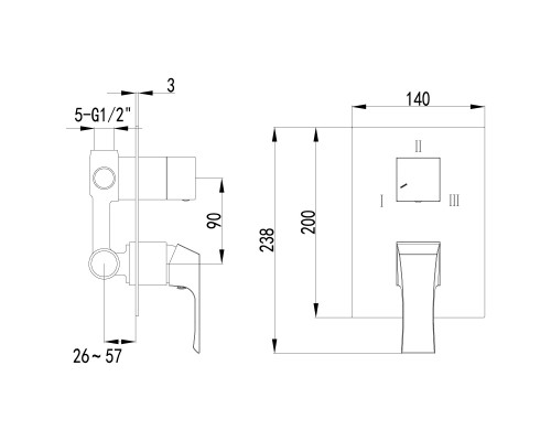 Смеситель для ванны с душем Lemark Unit (LM4528C)