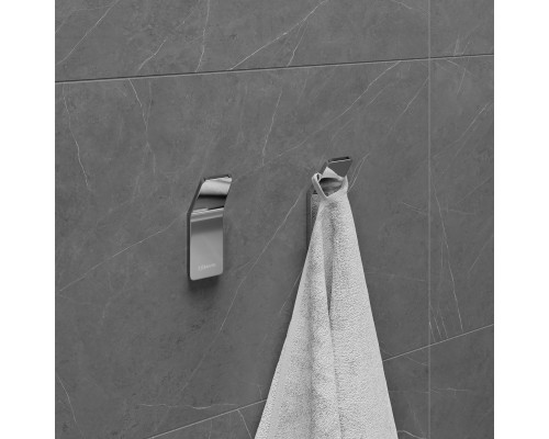 Крючок одинарный Lemark SMOOTH LINE для полотенец и халатов, хром (9711001)