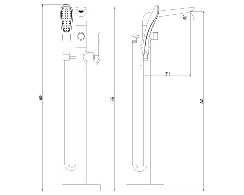 Смеситель для ванны Lemark Melange (LM4944CW)