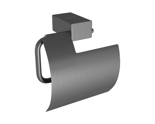 Держатель для туалетной бумаги Lemark SMOOTH LINE с крышкой, графит (9726012)