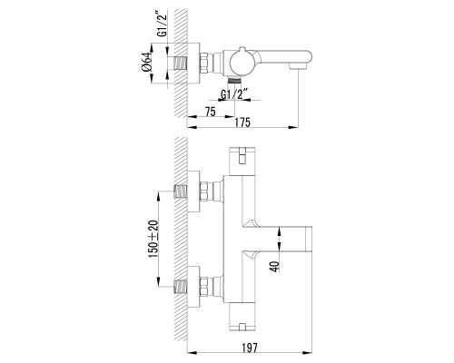 Смеситель для ванны Lemark Yeti (LM7832C)