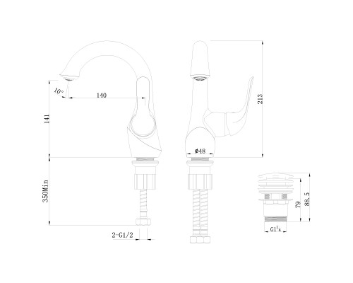 Смеситель для раковины Lemark Swan (LM5406BG)