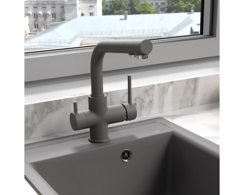 Смеситель для кухни Lemark COMFORT с подключением к фильтру питьевой воды, цвет: серый шёлк (LM3061PGS) Смеситель для кухни Lemark COMFORT с подключением к фильтру питьевой воды, цвет: серый шёлк (LM3061PGS)
