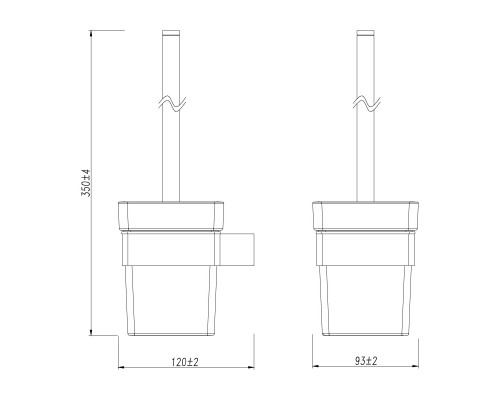 Ёршик для унитаза Lemark SMOOTH LINE с держателем, графит (9766021)