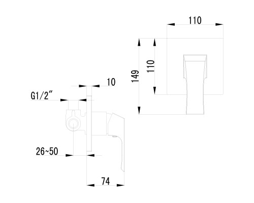 Смеситель для душа Lemark Unit (LM4523C)