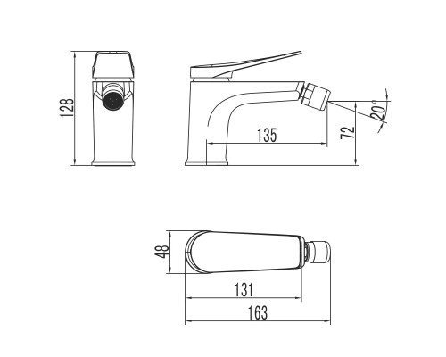 Смеситель для биде Lemark Bronx (LM3708BL)