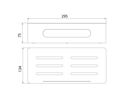 Полка для душа прямая Lemark SHELF LINE из нерж. стали с крючками, черный/ вставка-пластик черный (9772044)