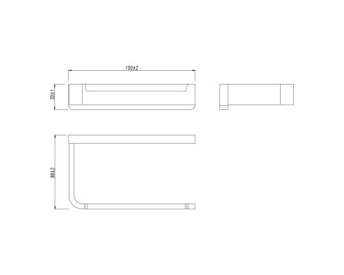 Держатель для туалетной бумаги  Lemark SMOOTH LINE открытый , хром (9721007)