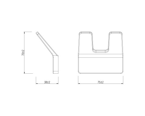 Крючок двойной Lemark SMOOTH LINE для полотенец и халатов, графит (9716006)