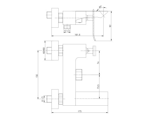 Смеситель для ванны Lemark Contest (LM5814CW)