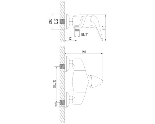 Смеситель для душа Lemark Poseidon (LM4233C)