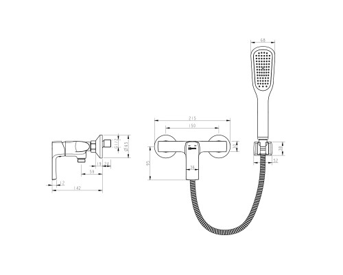 Смеситель для душа Lemark Ursus (LM7203BL) Смеситель для душа Lemark Ursus (LM7203BL)