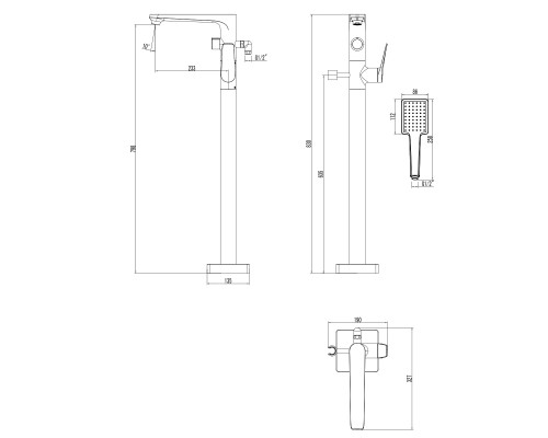 Смеситель для ванны и душа Lemark Bronx (LM3744GM)