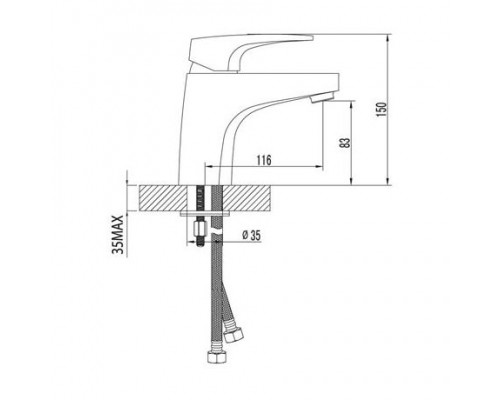 Смеситель для раковины в разрезе Lemark Shift (LM4306CUT)