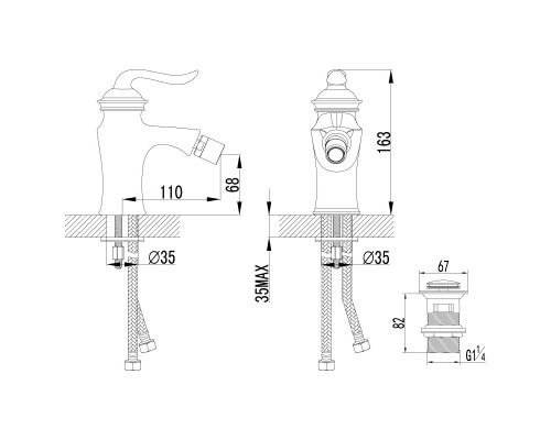 Смеситель для биде Lemark Brava (LM4708G)