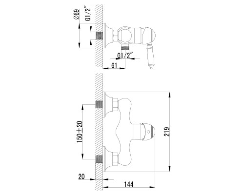 Смеситель для душа Lemark Villa (LM4803B)