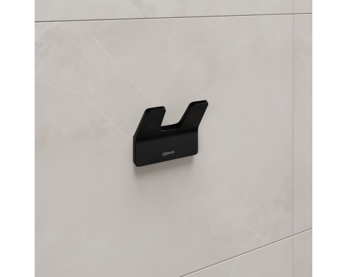 Крючок двойной Lemark SMOOTH LINE для полотенец и халатов, чёрный матовый (9712005) Крючок двойной Lemark SMOOTH LINE для полотенец и халатов, чёрный матовый (9712005)