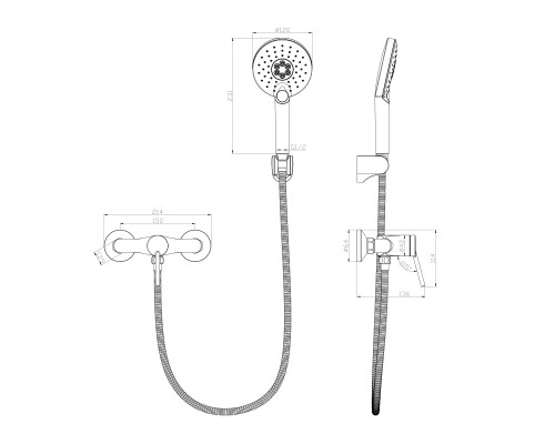 Смеситель для душа Lemark Minima (LM3803C) Смеситель для душа Lemark Minima (LM3803C)