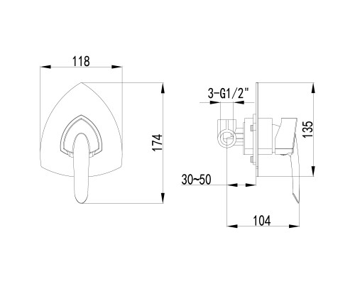 Смеситель для душа Lemark Mars (LM3523C)