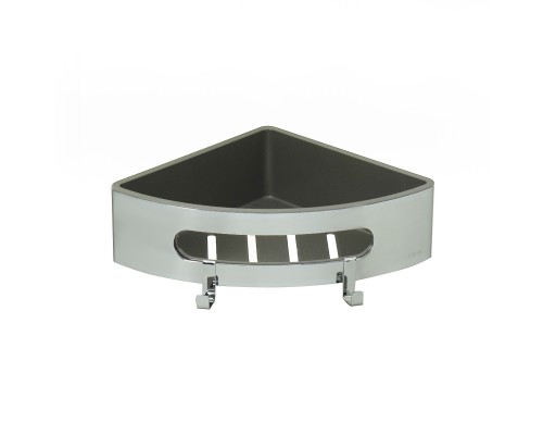 Полка для душа угловая Lemark SHELF LINE из нерж. стали с крючками, хром/вставка-пластик графит (9771046) Полка для душа угловая Lemark SHELF LINE из нерж. стали с крючками, хром/вставка-пластик графит (9771046)