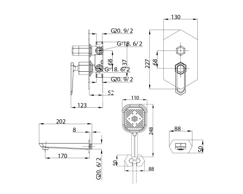 Душевая система Lemark Prizma (LM3922C)