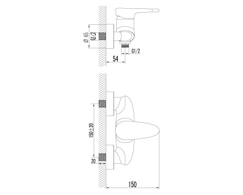 Смеситель для душа Lemark Status (LM4403C)