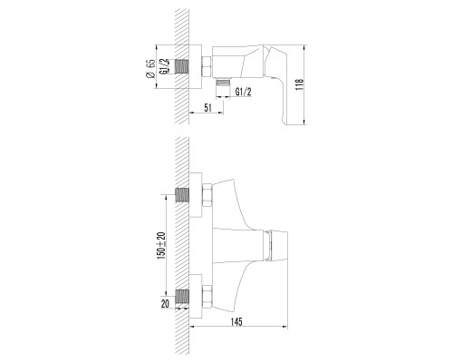 Смеситель для душа Lemark Unit (LM4503C)