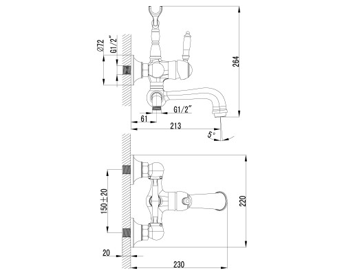 Смеситель для ванны Lemark Villa (LM4812B)