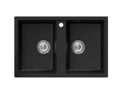 Мойка MIXLINE ML-GM23 двухчашевая  черная (308) 770*500*190мм NEW (552037)