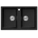 Мойка MIXLINE ML-GM23 двухчашевая  черная (308) 770*500*190мм NEW (552037)