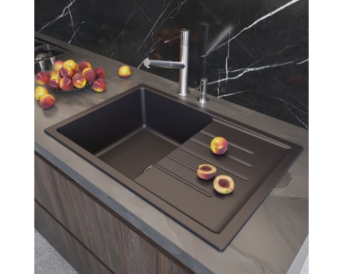 Мойка MIXLINE ML-GM19 с крылом, шоколад, 750*500*200мм NEW (551991) Мойка MIXLINE ML-GM19 с крылом, шоколад, 750*500*200мм NEW (551991)