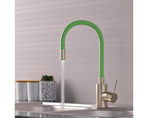 Смеситель для кухни 35k MIXLINE MLSS-0325 ЗЕЛЕНЫЙ гибкий силиконовый излив (542380) Смеситель для кухни 35k MIXLINE MLSS-0325 ЗЕЛЕНЫЙ гибкий силиконовый излив (542380)