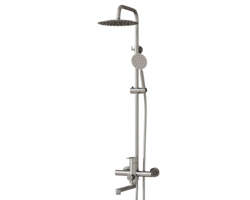Душевая система MIXLINE MLSS32-06 "Stainless" (смеситель 35К с изл+лейка 3поз.+душ.шланг+тропич.душ.) нерж. (553215) Душевая система MIXLINE MLSS32-06 "Stainless" (смеситель 35К с изл+лейка 3поз.+душ.шланг+тропич.душ.) нерж. (553215)