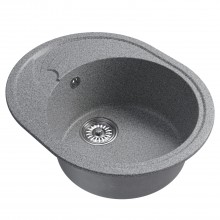 Мойка MIXLINE ML-GM17 овальная с крылом  темно-серая (309) 580*470*180мм NEW (551939)