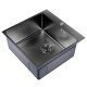 Кухонная мойка 50х50 вып 3 1/2 MIXLINE PRO 20см с сифоном черный графит НАНО (552931)