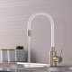 Смеситель для кухни 35k MIXLINE MLSS-0325 БЕЛЫЙ гибкий силиконовый излив (542379)