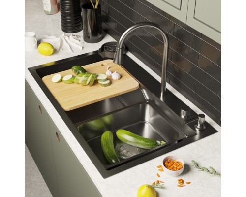 Кухонная мойка 78х50 лев. вып 3 1/2 MIXLINE PRO 20см с сифоном бронза (552921) Кухонная мойка 78х50 лев. вып 3 1/2 MIXLINE PRO 20см с сифоном бронза (552921)