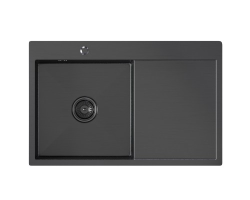 Кухонная мойка 78х50 лев. вып 3 1/2 MIXLINE PRO 20см с сифоном черный графит (552922) Кухонная мойка 78х50 лев. вып 3 1/2 MIXLINE PRO 20см с сифоном черный графит (552922)