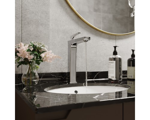 Смеситель для раковины 26k MIXLINE ML21-042 "Elegant" высокий излив (550739) Смеситель для раковины 26k MIXLINE ML21-042 "Elegant" высокий излив (550739)