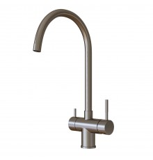 Смеситель для кухни 35k MIXLINE MLSS-0326 трубчатый излив, подкл.к фильтру, САТИН (553824)