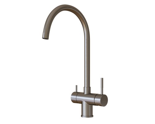 Смеситель для кухни 35k MIXLINE MLSS-0326 трубчатый излив, подкл.к фильтру, САТИН (553824)