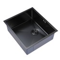Мойка подст.монтаж 50х44 (3,0) вып 3 1/2  MIXLINE PRO 20см с сифоном (черный графит) (548569)