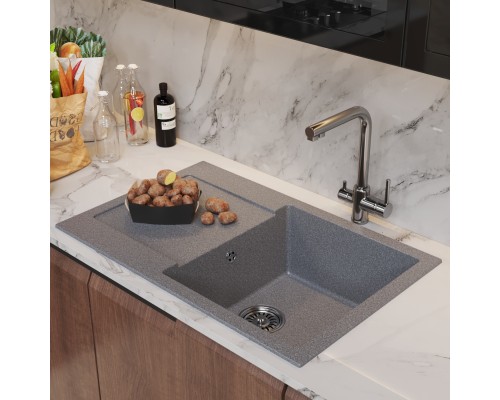 Мойка MIXLINE ML-GM31 с крылом темно-серая (309) 770*500*190мм NEW (552190) Мойка MIXLINE ML-GM31 с крылом темно-серая (309) 770*500*190мм NEW (552190)