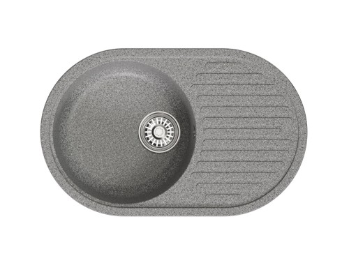 Мойка MIXLINE ML-GM16 овальная с крылом  темно-серая (309) 730*460*180мм NEW (551927)