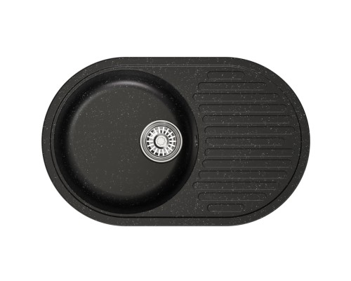 Мойка MIXLINE ML-GM16 овальная с крылом, черная 730*460*180мм (551926) Мойка MIXLINE ML-GM16 овальная с крылом, черная 730*460*180мм (551926)